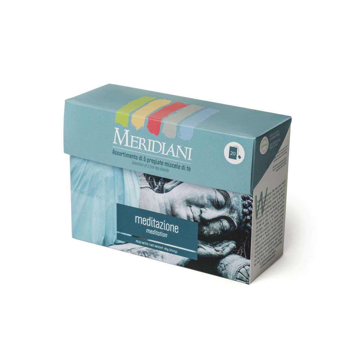 Raffinata degustazione Infusi, Tisane, Tè - 20 gusti in 80 filtri - Selezione di Tè e Miscele di frutta, fiori ed erbe in filtro bio - Meridiani Infusion & Tea