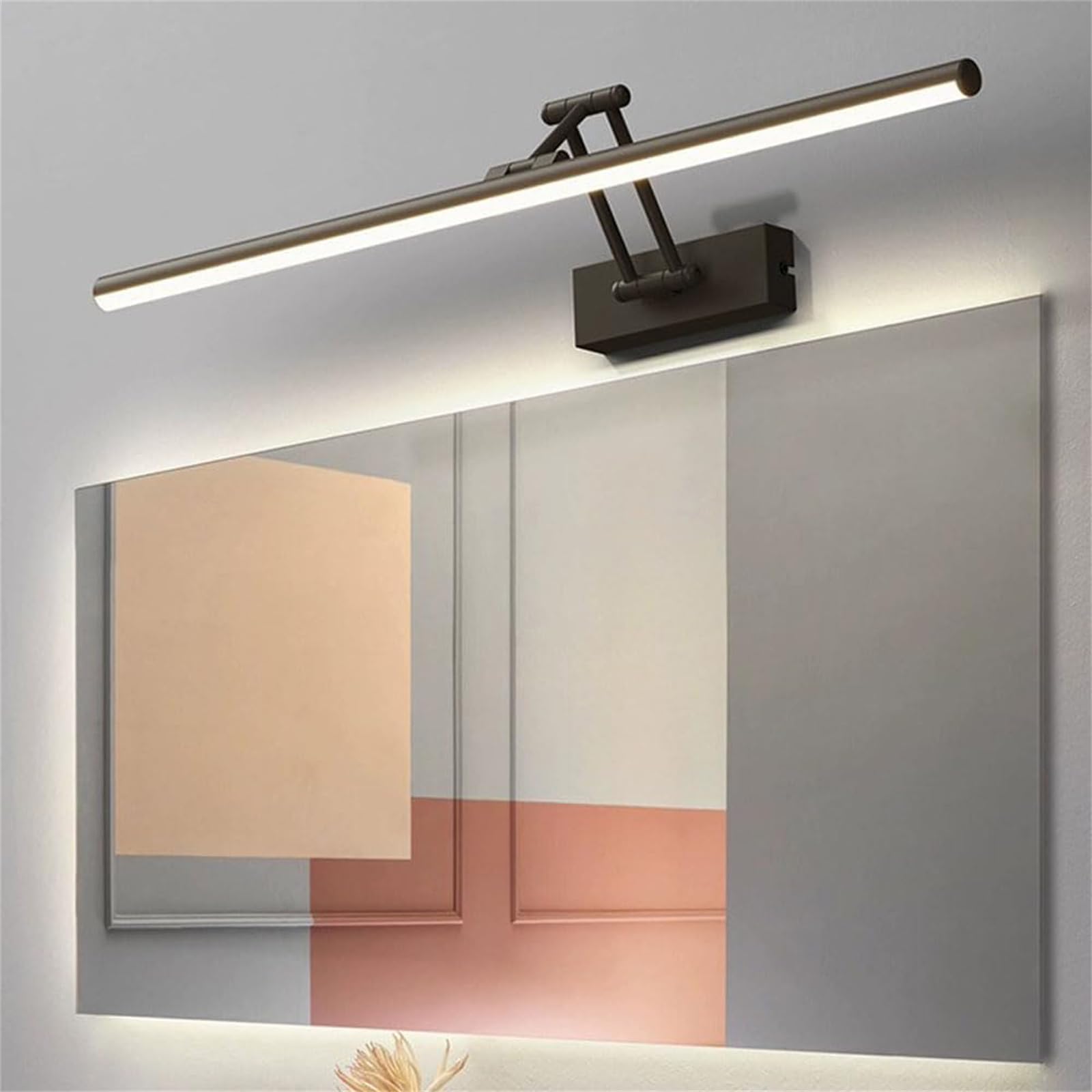 LED Lampada da Parete Bagno Specchio Luce da Parete Regolabile Girevole Applique da Parete Moderno Interno Semplice Alluminio Illuminazione da Parete per Soggiorn Balcone (Bianco Luce Neutra,40cm)