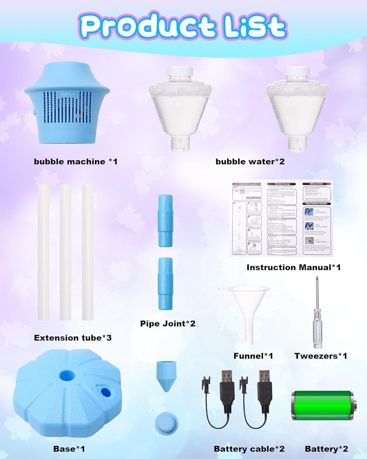 Lantern Bubble Machine Maker Stand 2 in 1 Automatic Rechargeable Standing Handheld Adjustable Height with Lights Music Torch Garden Lamp Summer Indoor Outdoor Parties Birthday Wedding - 3