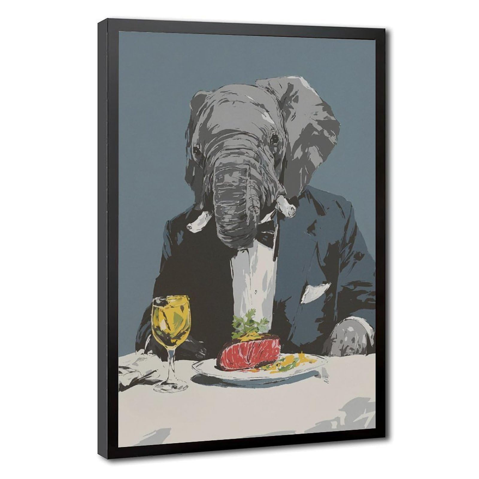 Bareronor Sophisticated Elephant Poster Canvas Poster Bedroom Decor Landscape Office Room Decor Gift 24" L X 36" W