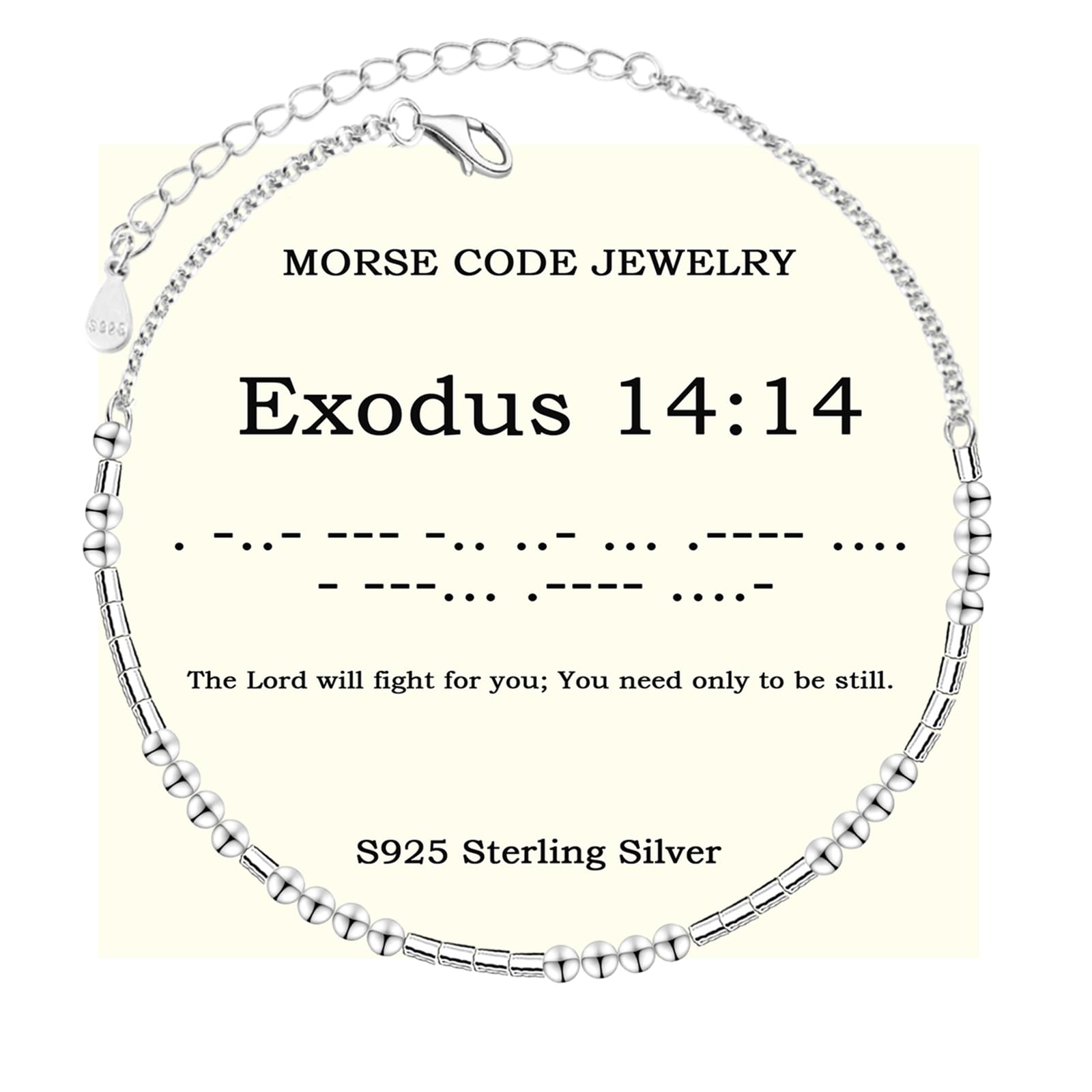 Bible Verse Morse Code Bracelet: S925 Sterling Sliver Scripture Bracelets