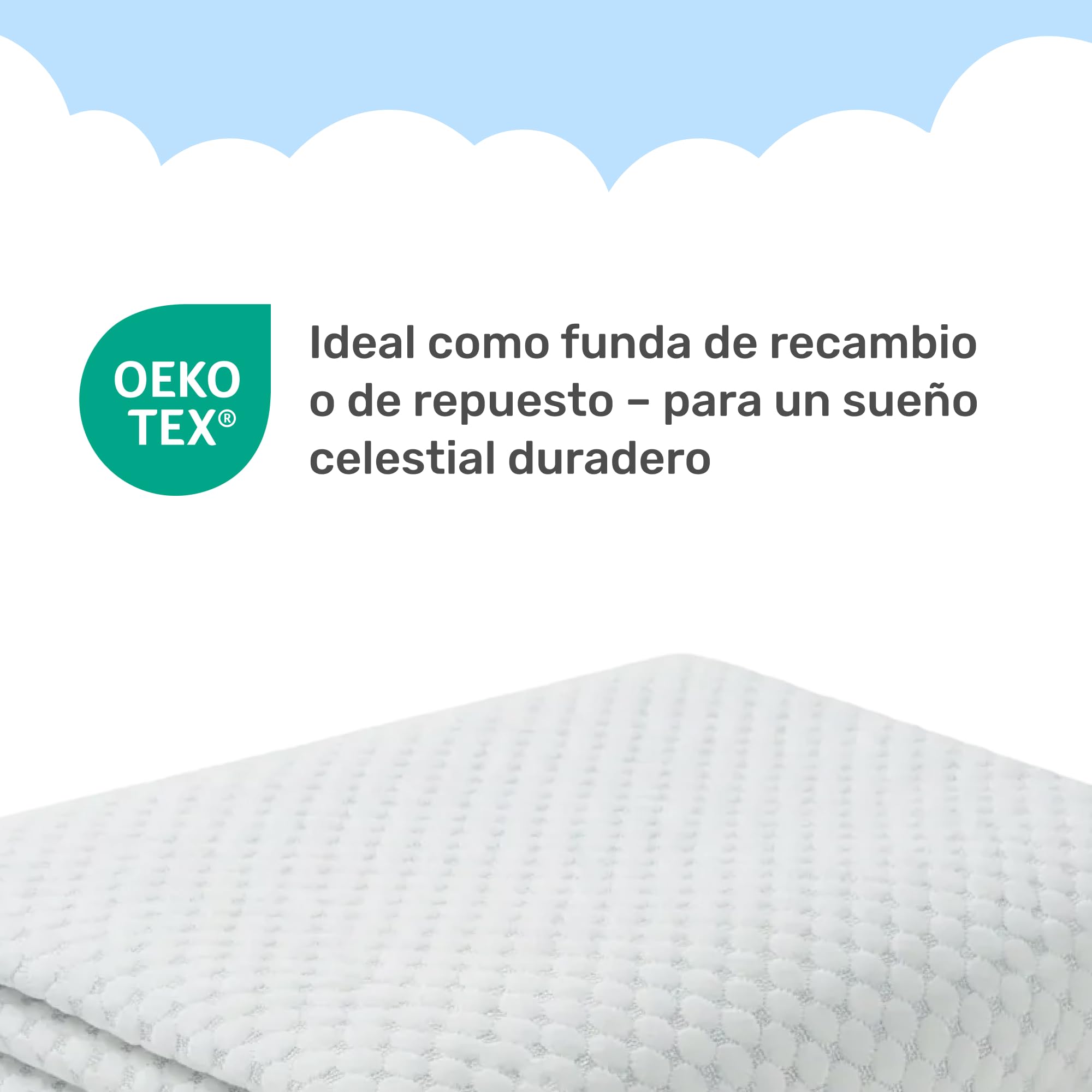 Dailydream Cubrecolchón Cover Cool Touch 140 x 200 cm, funda de repuesto para cubrecolchón, tecnología SENSICE, antideslizante, transpirable y lavable, 60% poliéster, 40% viscosa, certificado Öko-Tex