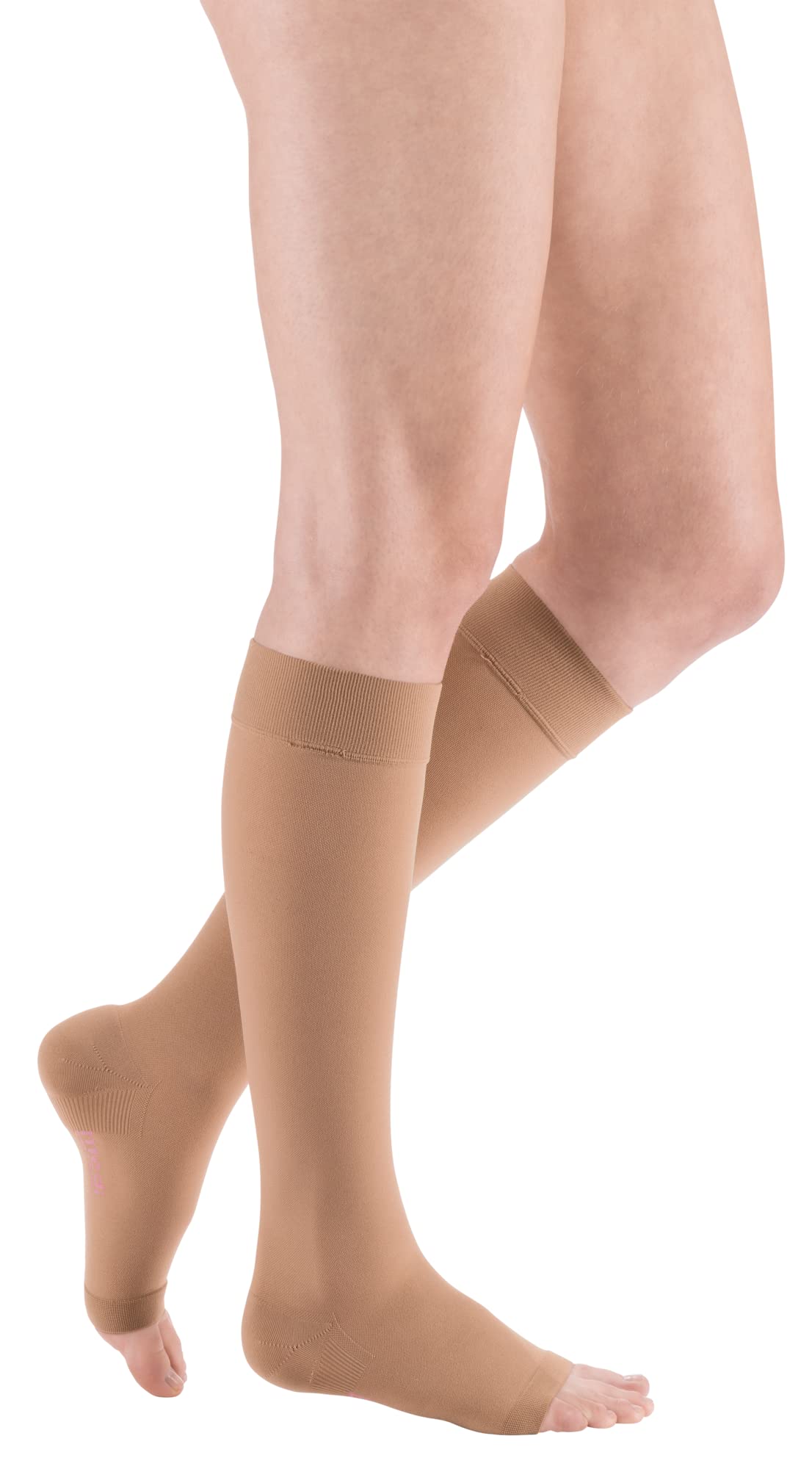 medi Duomed basic Kniestrümpfe ohne Spitze Unisex | Kurz | Kompressionsstrümpfe CCL2 für Damen und Herren | Caramel | Größe V