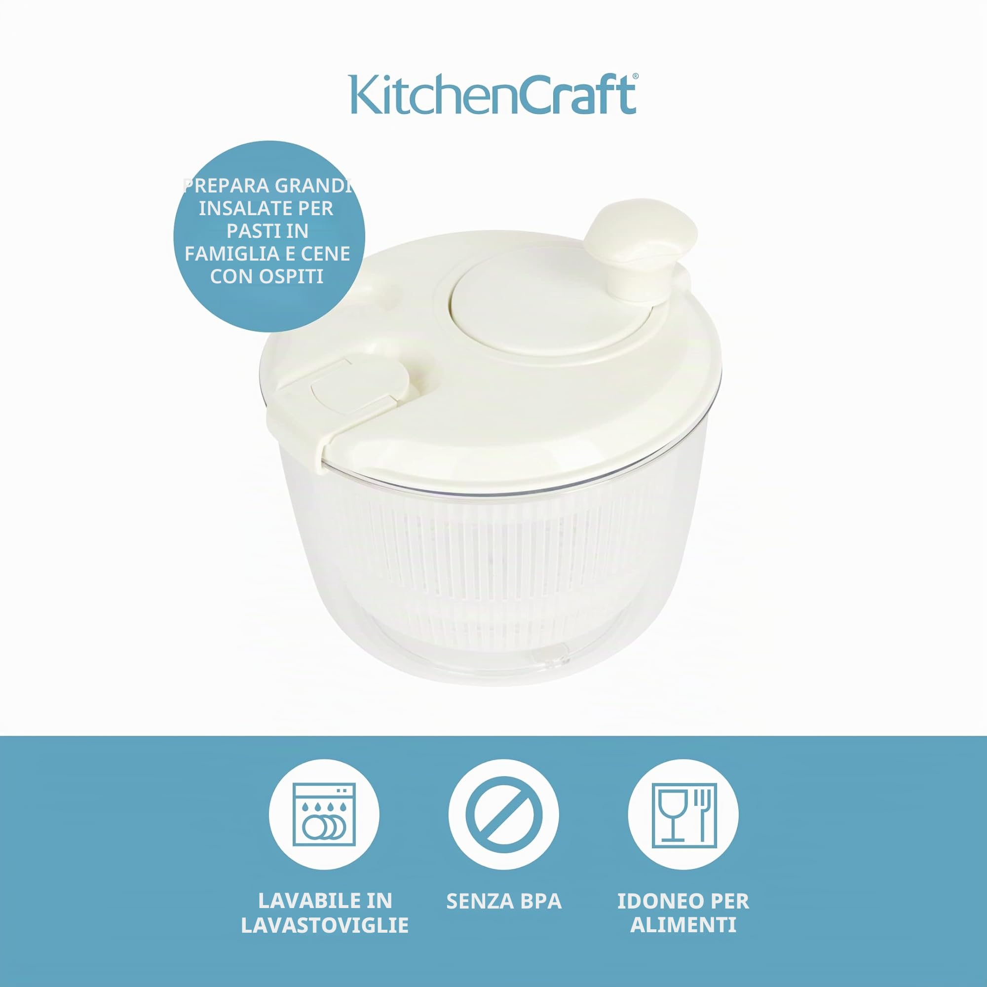 Mini Centrifuga per Insalata / Centrifuga per Condimenti, 19 cm