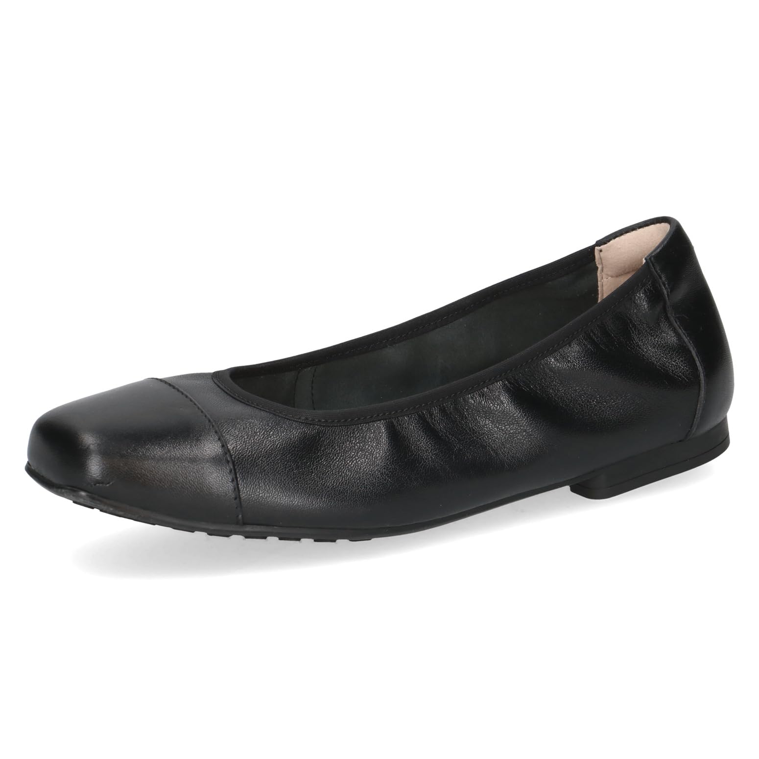 CAPRICE Women's Ballet Flats in Leather, Black (Black Nappa), 7.5 UK