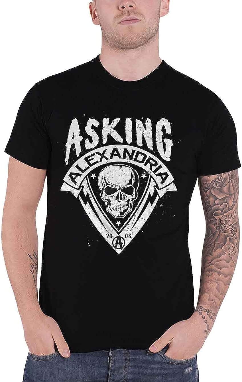 Dongnodq Men's Color 3 Wod Asking Alexandria T Shirt Skull Shield Band Logo (Small)