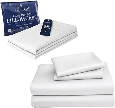 Beckham Hotel Collection Queen Sheet Set 6 Pieces, Cool Touch Cotton Sateen Fabric, White
