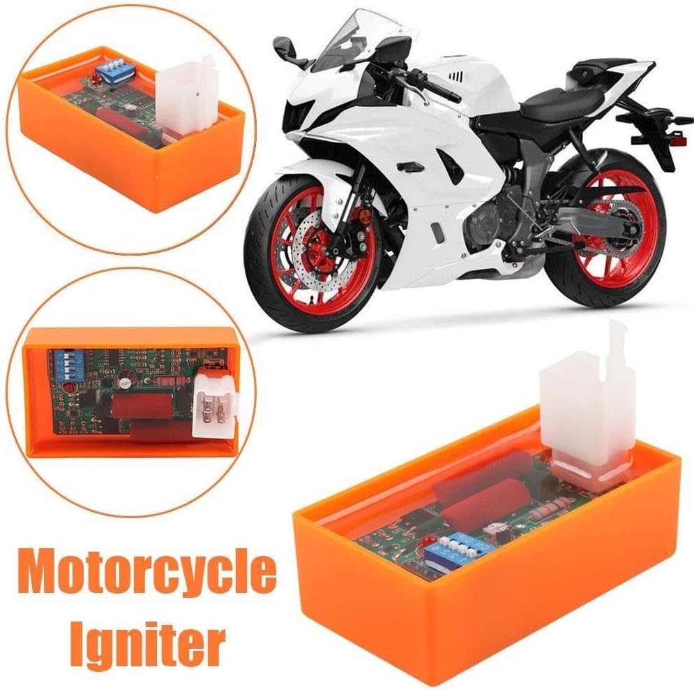 点火 オートバイ CDI ボック 5ピン調整可能AC CDIボックス、DIPスイッチ付きオートバイイグナイター、ウェーブ100 YX