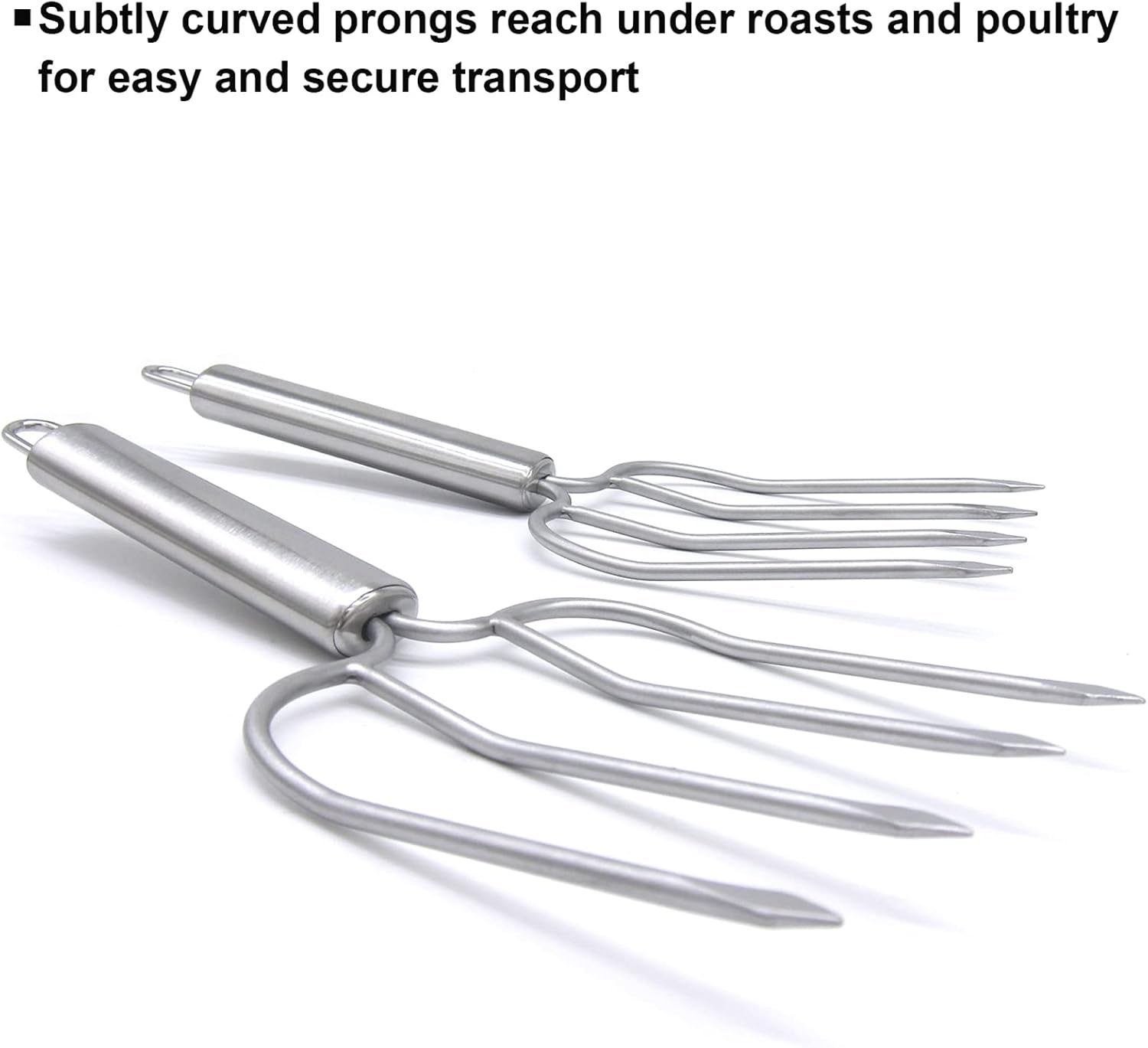 KAYCROWN Thanksgiving Roasting Kit - Stainless Steel Turkey Baster and Turkey & Roast Lifters, Silicone Turkey Baster with 2 Marinade Needles & Stainless Steel Turkey Forks Set