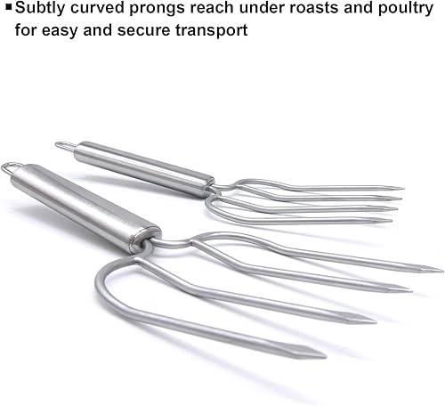 Miniatura 6 de KAYCROWN Kit de asado de Acción de Gracias  Levantador de pavos y pavos y asados de acero inoxidable con 2 agujas de adobo y tenedores de pavo de