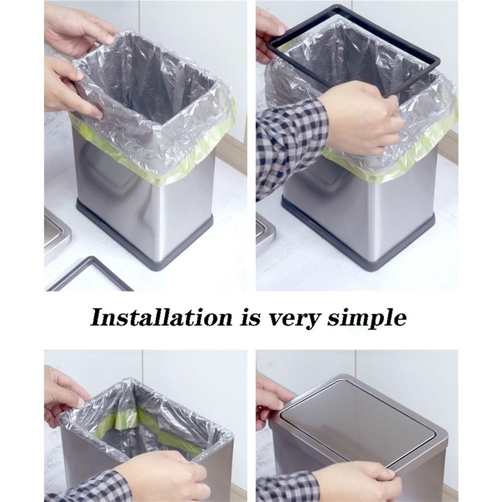Mülleimer 10L / 15L Edelstahl-Mülleimer for die Küche mit Deckel, großes Fassungsvermögen, Wohnzimmer, Schlafzimmer, Schaukeldeckel, Mülleimer, Büro, Papierkorb Papierkorb(15L)