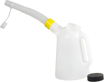 WirthCo Funnel King 94360 Translucent High Density Graduated Measuring Container, 1 Quart, 1 Liter, Polyethylene, Screw-On Flexible Spout with Cap