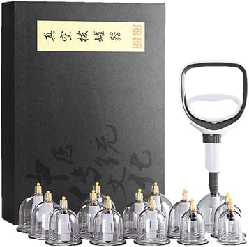 Professional Acupoint Cupping Set, 4th Generation Pump Gun & Cups 12 Cups