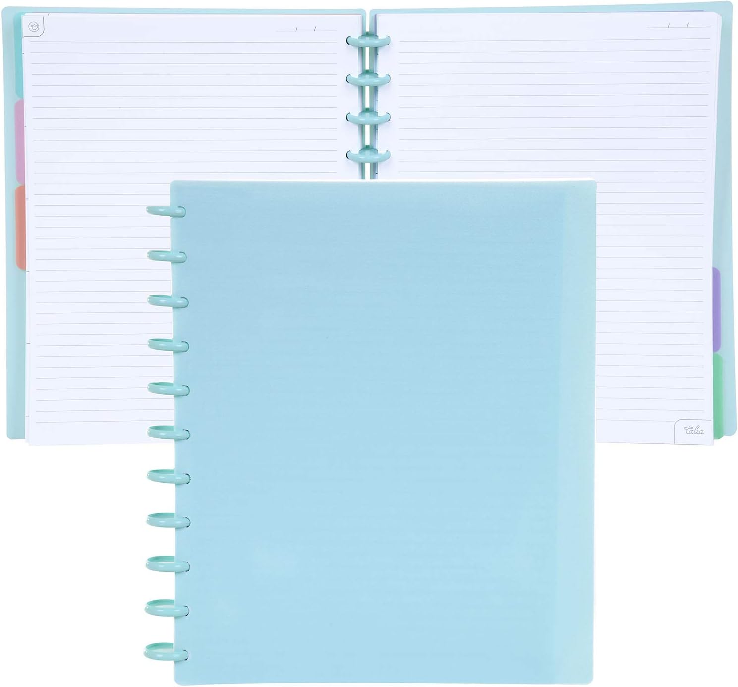 Talia Discbound Notebooks, Planner, Customizable, (Summer Blue w/Summer Blue Discs, Letter (8.5in x 11in))