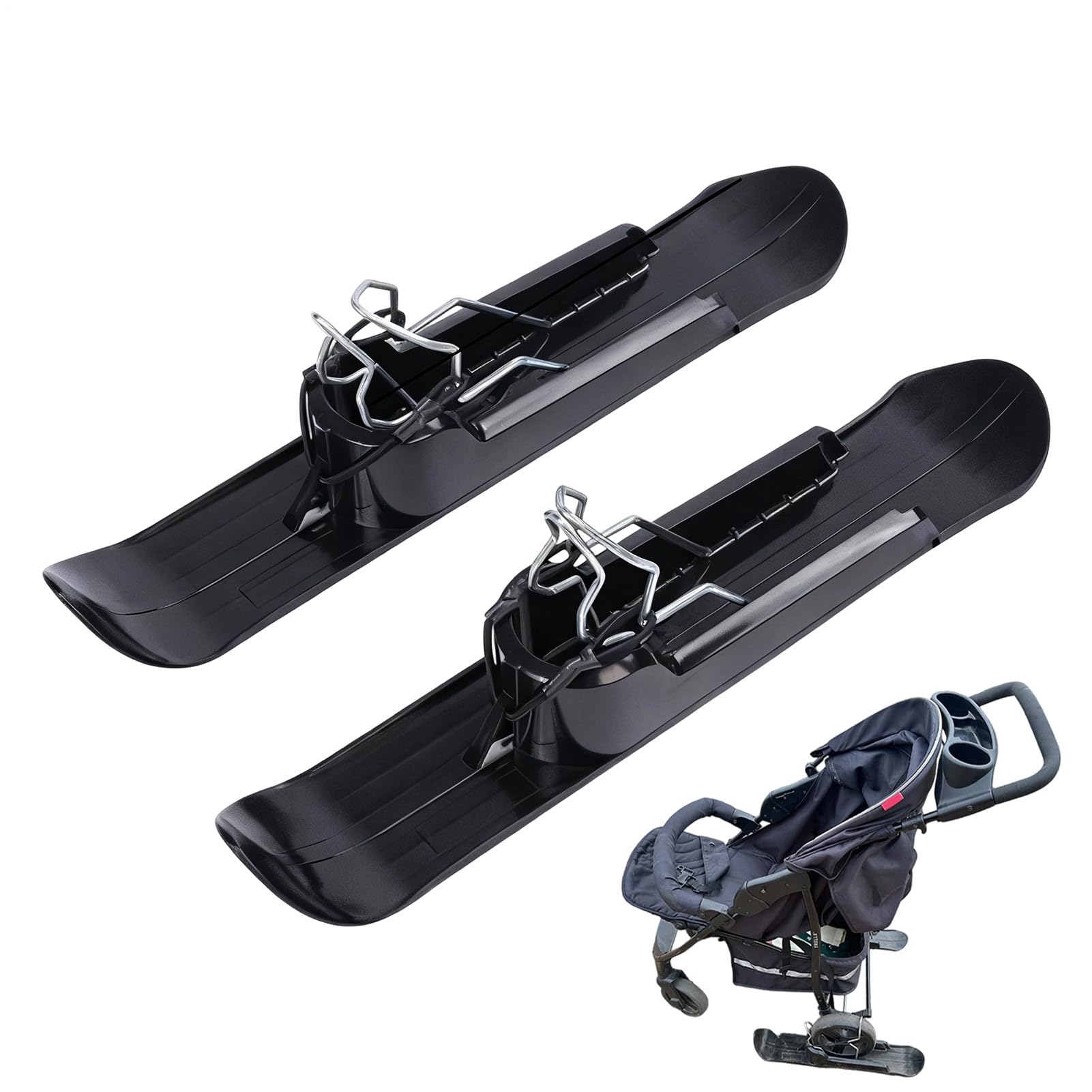 Planche de Luge Neige pour Poussette Scooter avec Luge et Ski Portable | Scooter Traîneau Portable Pour Garçons et Filles pendant l'Hiver en Extérieur pour la sur Plat Sable et