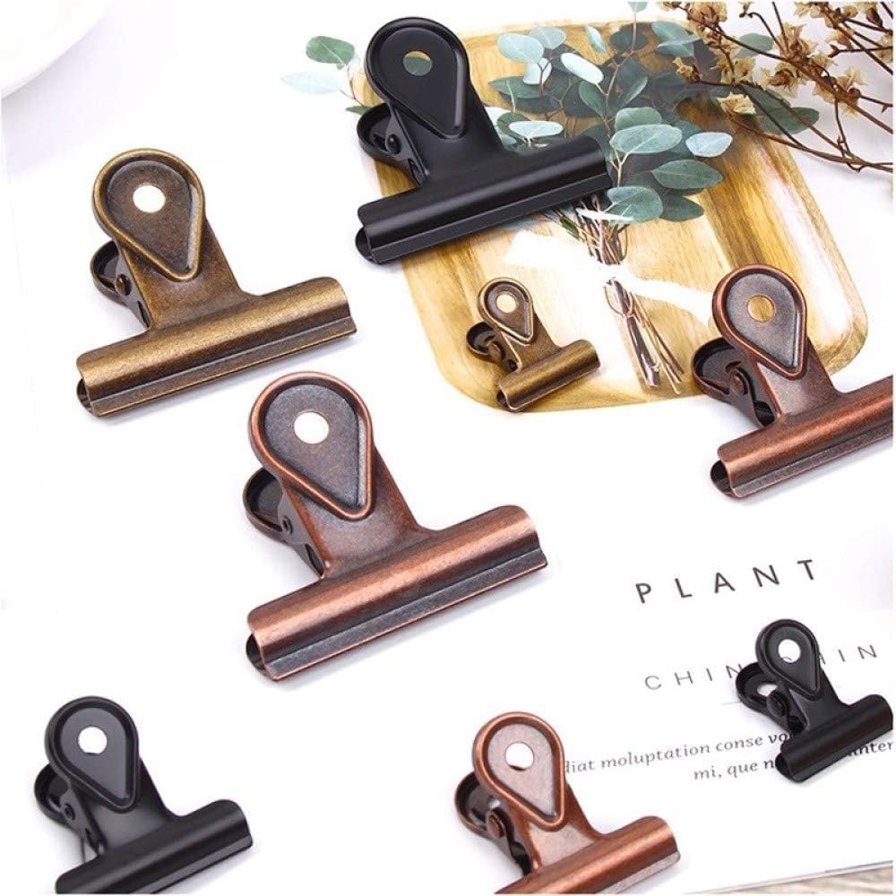 Foldback-Clip-Metallklammern, Bulldog-Clips, Büroklammern, Metallscharnier-Clip-Binder for Fotos, Heimbürobedarf (Größe: 20 mm x 12 Stück) (Größe: 20 mm x 12 Stück) ( Color : One Color , Size : 50mm*4