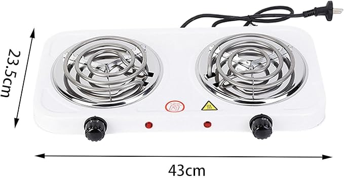 Estufa Eléctrica de Doble Quemador 2000W Portátil miniatura 3