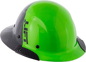 Lift Safety HDF50C-20GC DAX Carbon Fiber Full Brim 50-50 Lime Green/Black