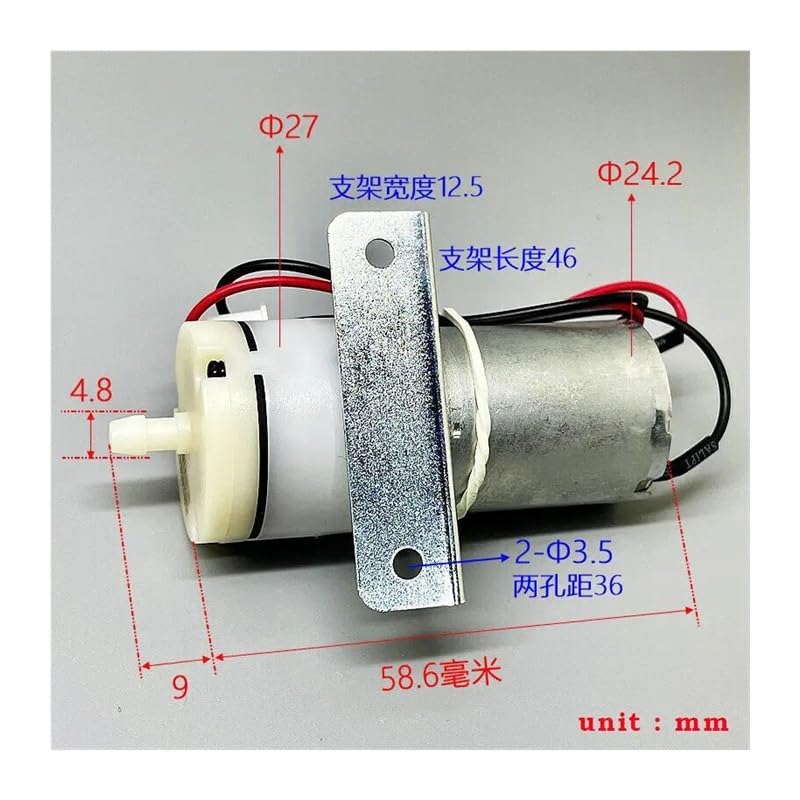 JQB2438 DC 5V-12V 6V 9V Small Mute 370 Electronic Starter Pump Inflato Air Pump with Bracket DIY Aquarium Fish Water Tank