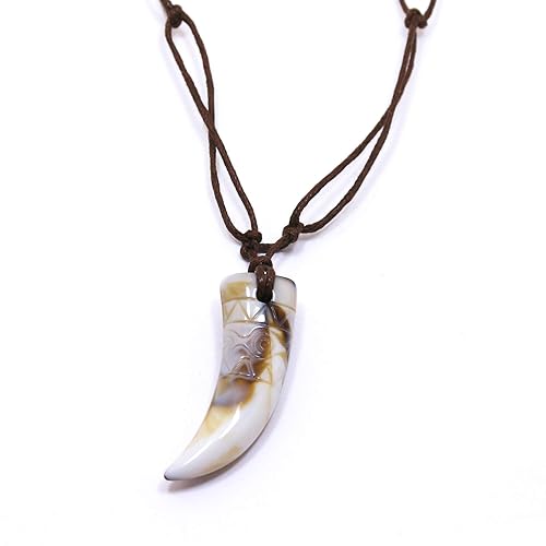 Miniatura 3 de Tooth necklace faux large fang tribal teeth jewelry amulet husband Halloween gift animal talisman wolf bear bone hunter choker Mens lion tiger