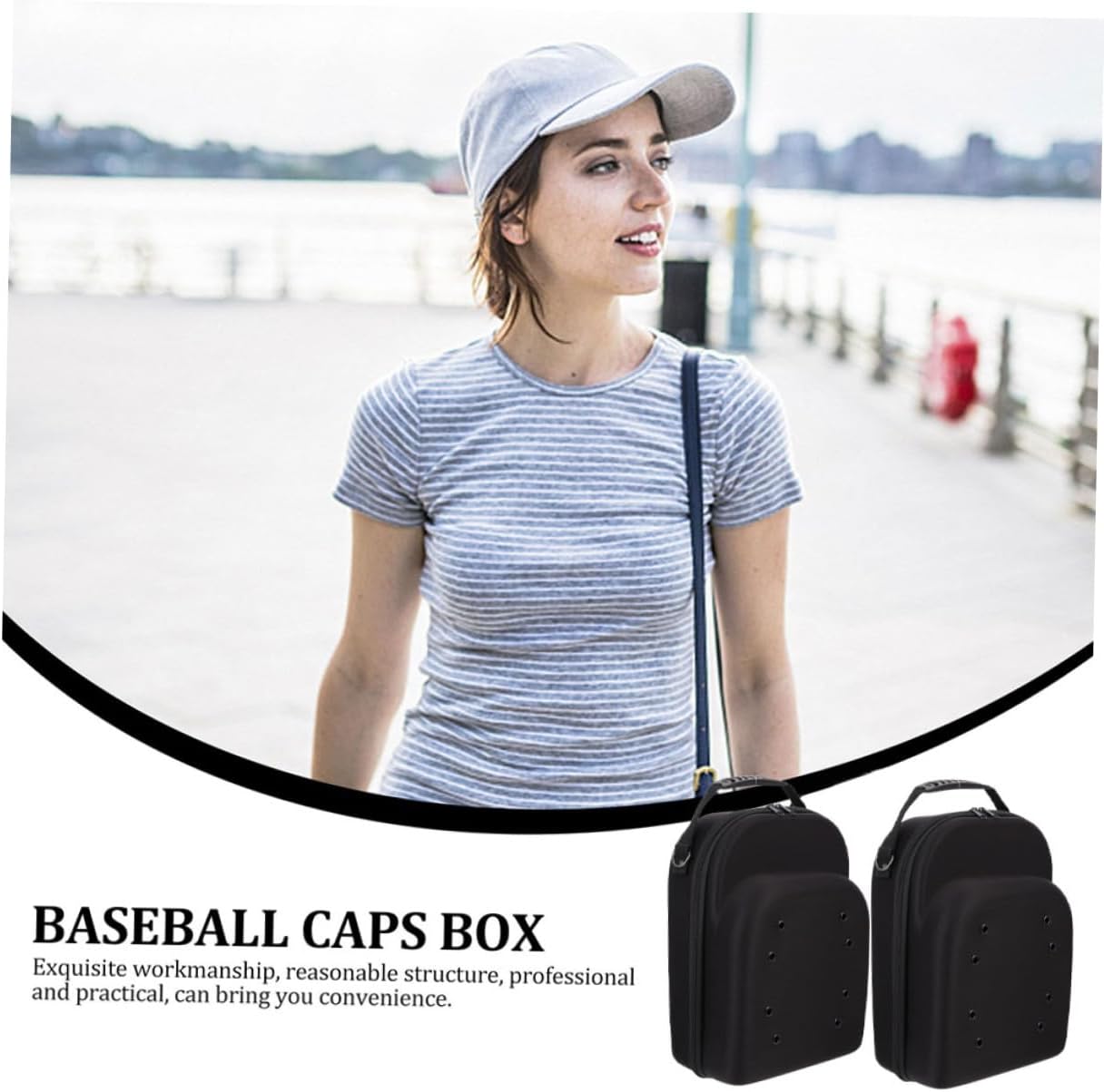 Veemoon 2pcs Baseball Cap Holder Case Hat Carrier Bag for Travel Protective Design and Easy Zipper
