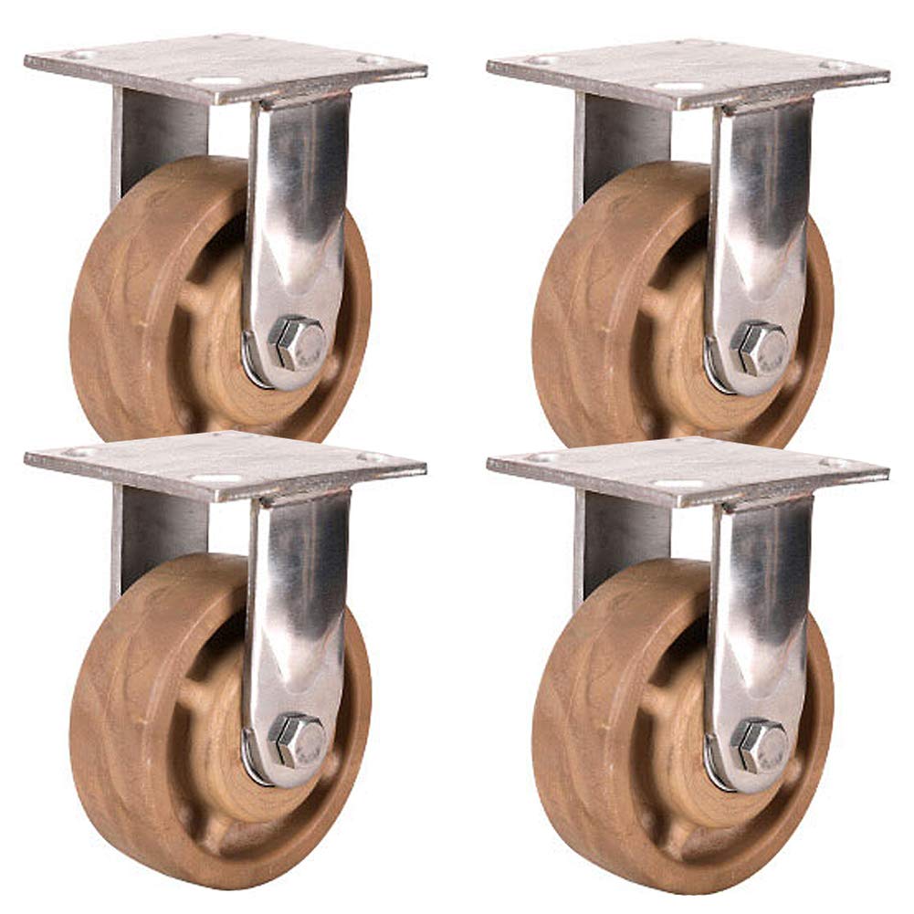 wheel Rueda de Nylon Universal Resistente a Altas temperaturas de Acero Inoxidable, Carga de una Sola Rueda 250 kg, 1 Paquete 4