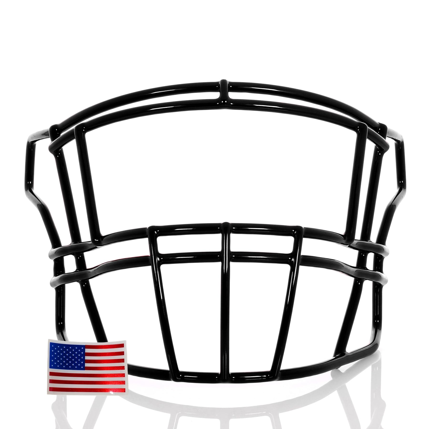 Green Gridiron - SF-2EG-II for Riddell SpeedFlex + Chrome US Flag Helmet Decal (Black)