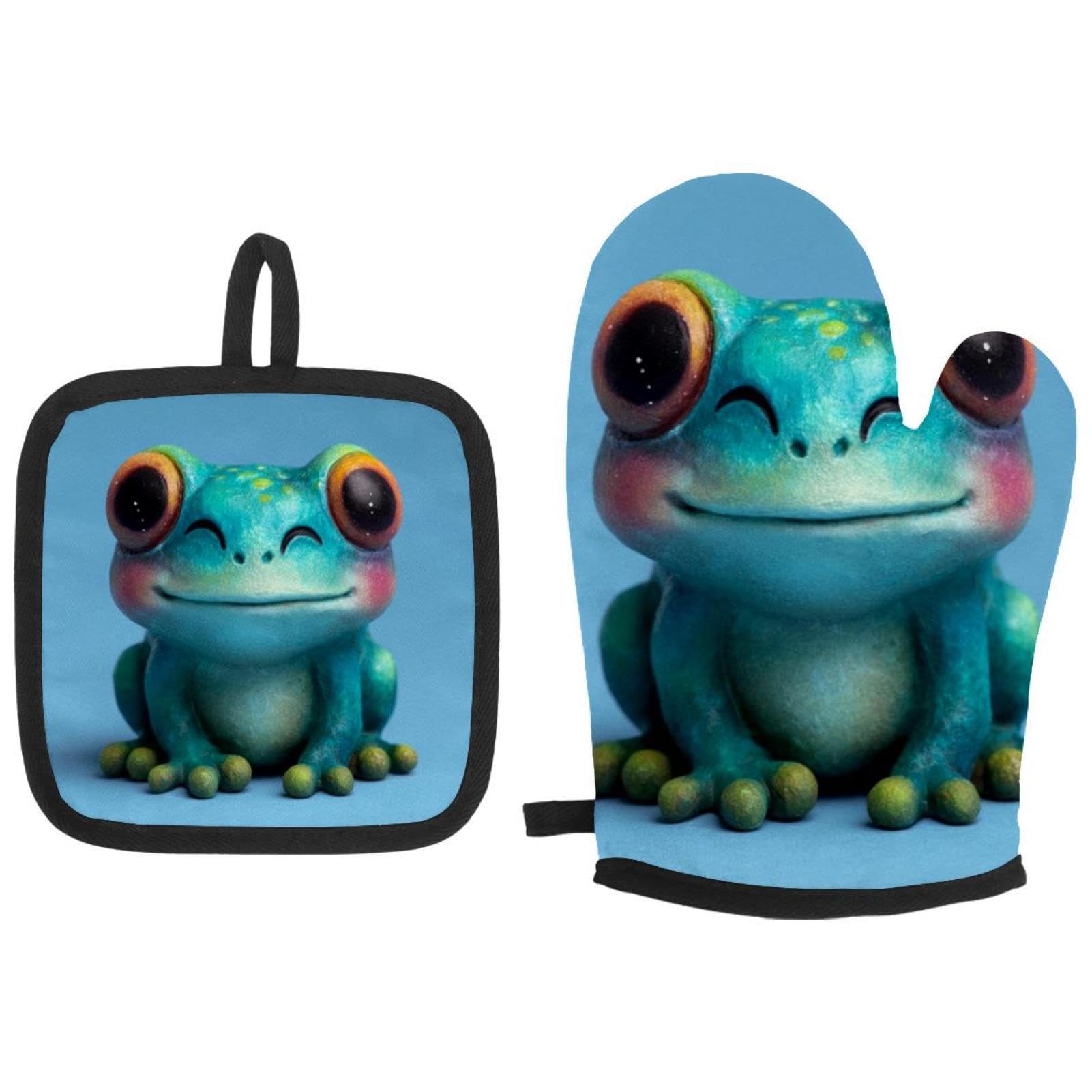 Maniques grenouille lot de 2 anti-chaleur et antidérapantes pour manipuler vos plats en sécurité