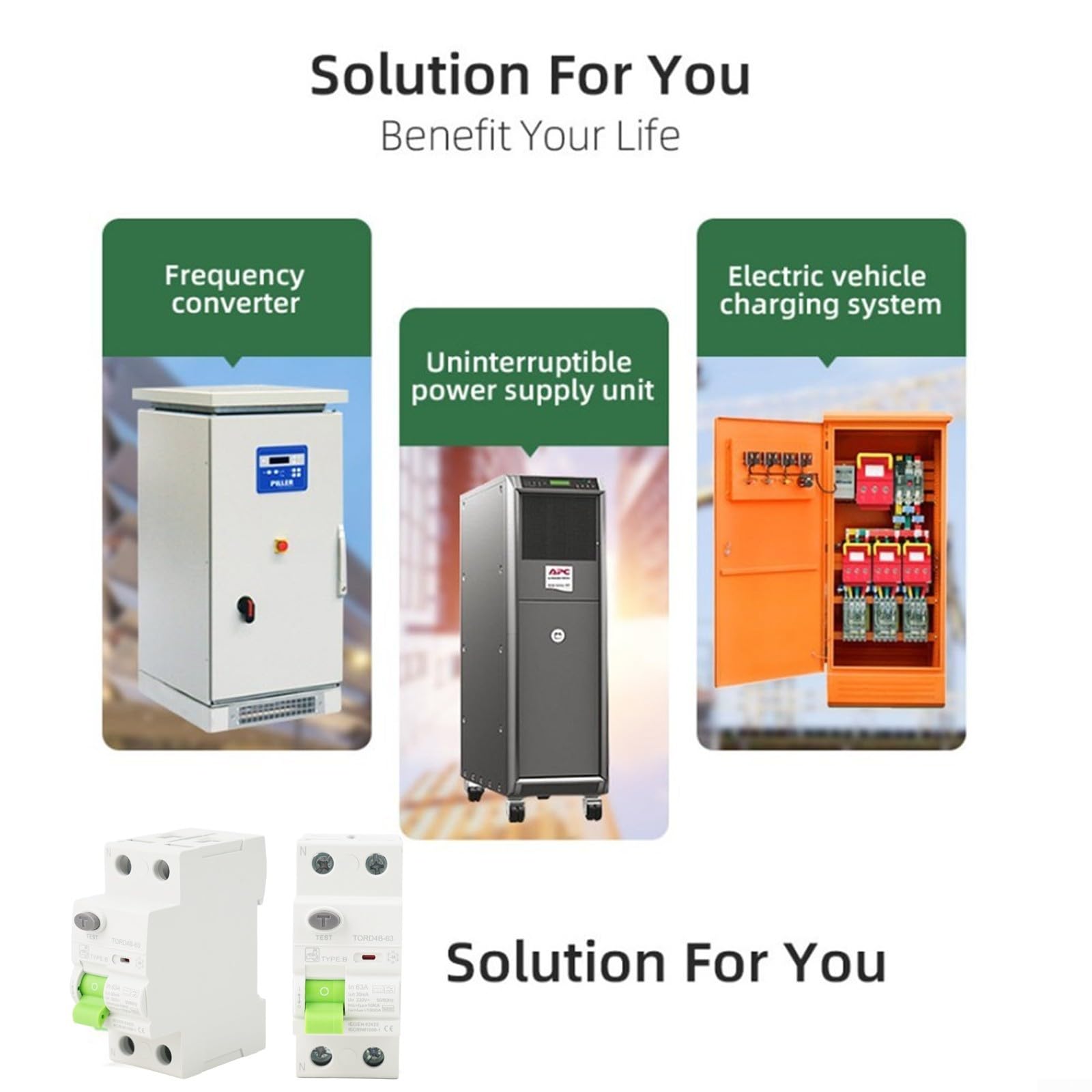 Tipo actual residual B, interruptor de seguridad eléctrico confiable del disyuntor 2P 63A 30mA de RCD DC para la protección