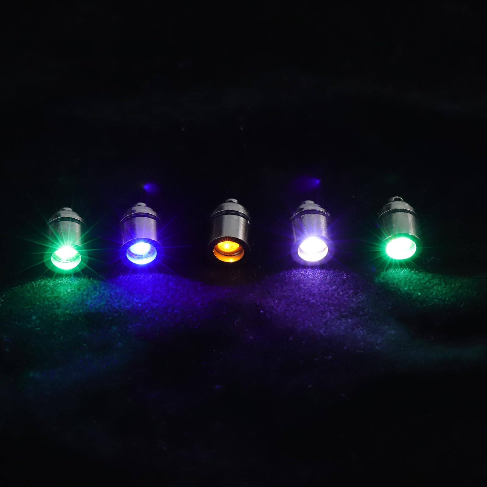 Housoutil Mini LED Keychain Crystal, 9PCS Purse Light, Silver Colorful Flashing Light, Mini LED Torch, Crystal Keychain Accessories - Image 2