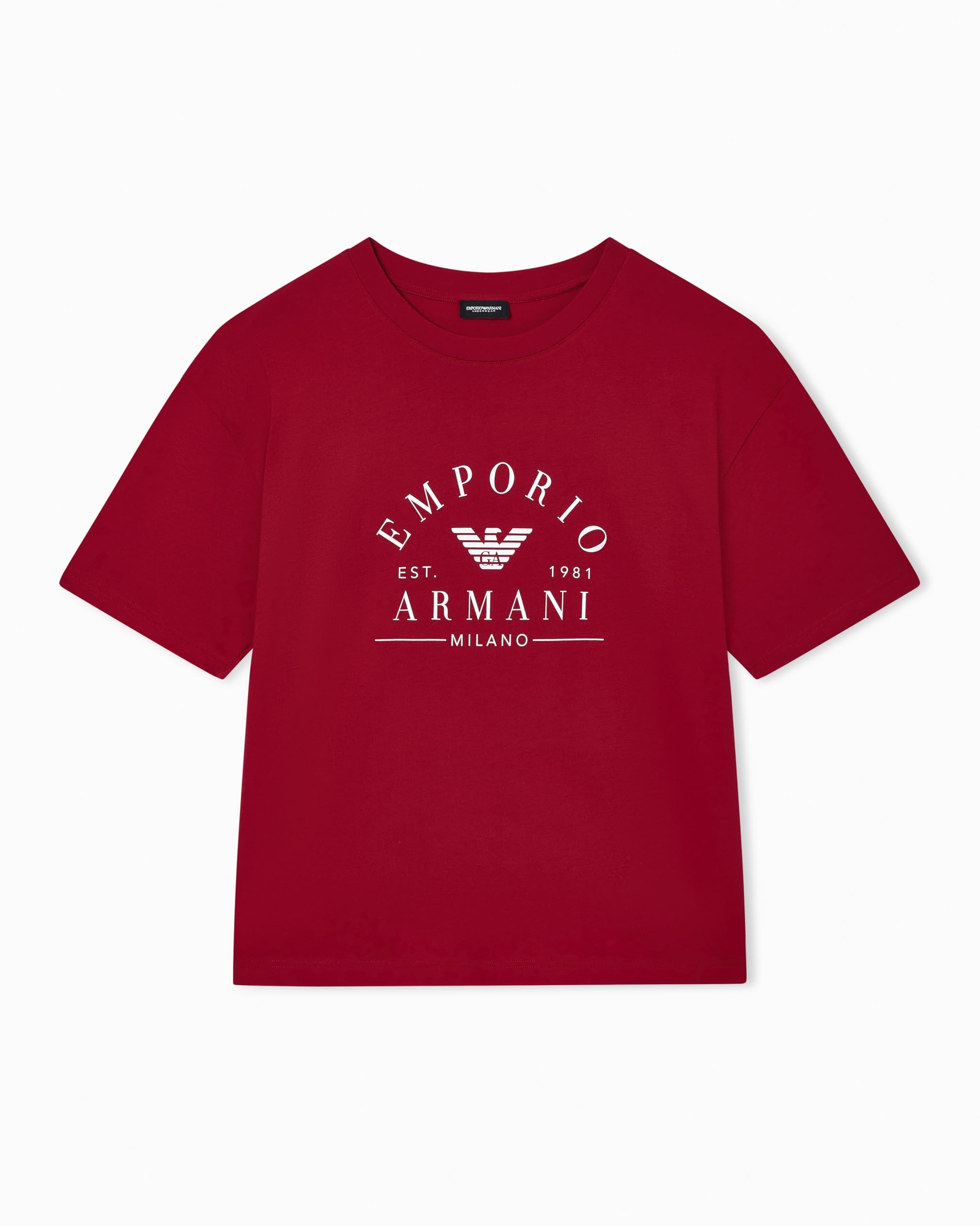 Woman's Iconic Logoband Crew Neck T-Shirt RED L Loose FIT