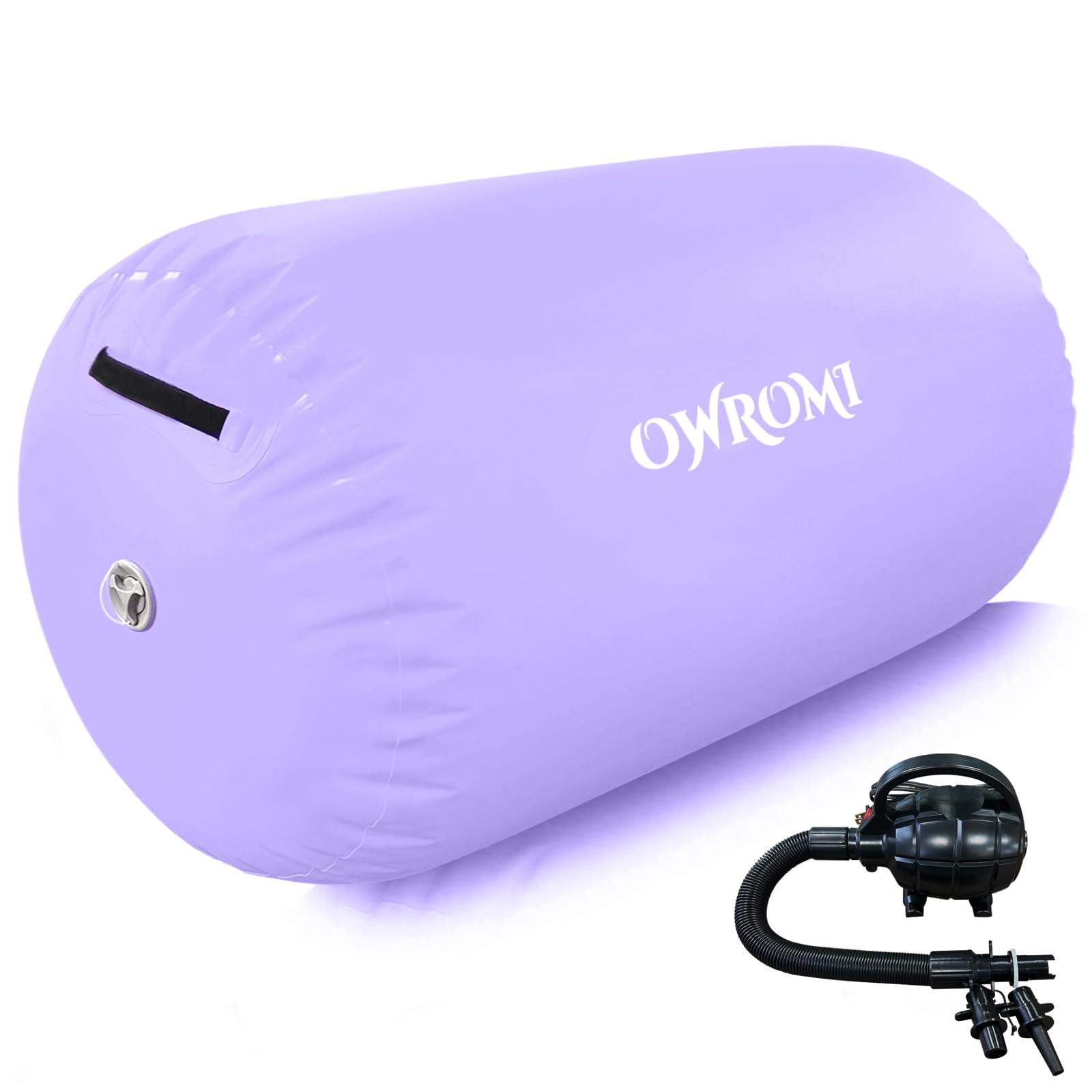 Inflatable Gymnastics Air Mat Tumble Track with Gymnastics Air Barrel - Inflatable Air Spot Tumbler Backbend Trainer Air Roller Tumbling Mat with Electric Pump (Light Purple, 31.5 * 39.4) — image 1