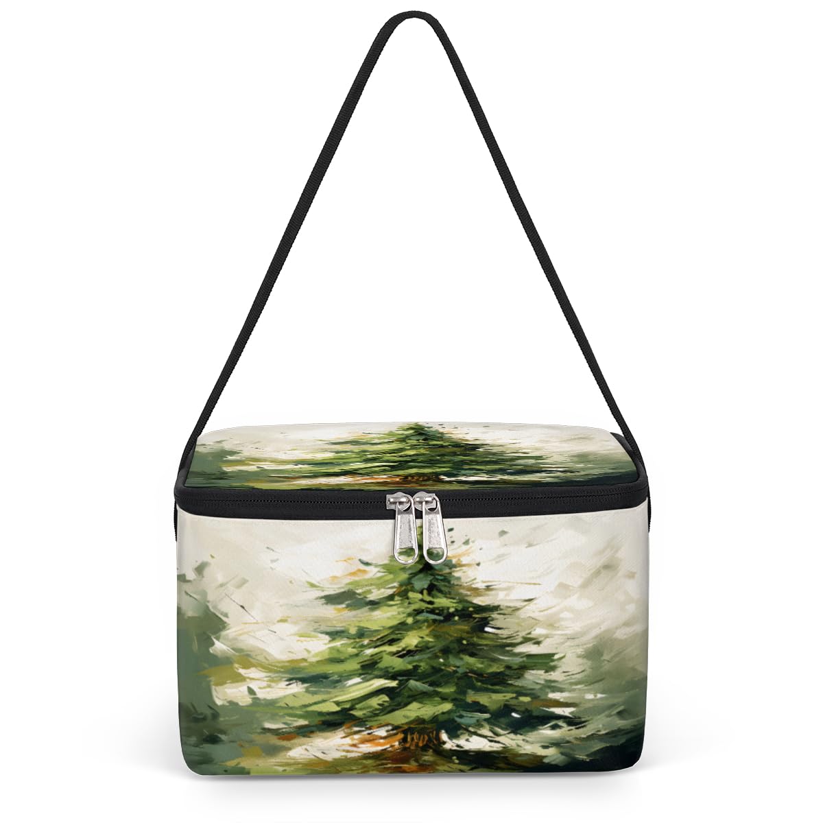 Abstract Christmas Tree Lunch Bags for Women Men 9 Cans, Hot & Cold Food Delivery Bag Insulated Grocery Bag Insulated Lunch Box Cooler Bag for Office Work Picnic Beach