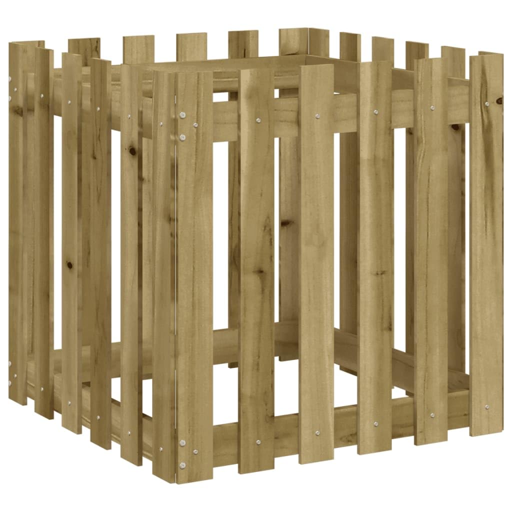 Fioriera design a doghe in legno di pino impregnato in autoclave, 60 x 60 x 60 cm, vaso da fiori resistente alle intemperie, per giardino, balcone e terrazza