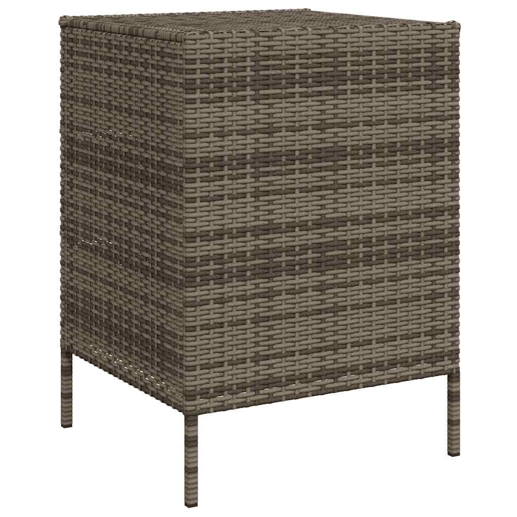 Szafka ogrodowa, szara, 55 x 59 x 80 cm, polirattan, pudełko do przechowywania z 3 szufladami, odporne na warunki atmosferyczne meble ogrodowe na taras i basen