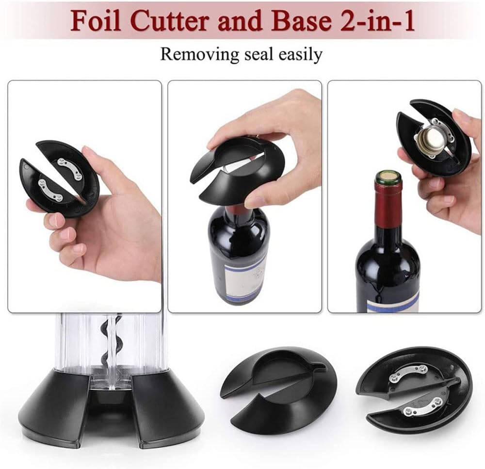 Electric Wine Bottle Opener Automatic Wine Opener Electric Corkscrew with Foil Cutter,Wine Pourer,Wine Stopper,USB C Charging Cable, Fathers Day Dad Gifts from Dauther Son