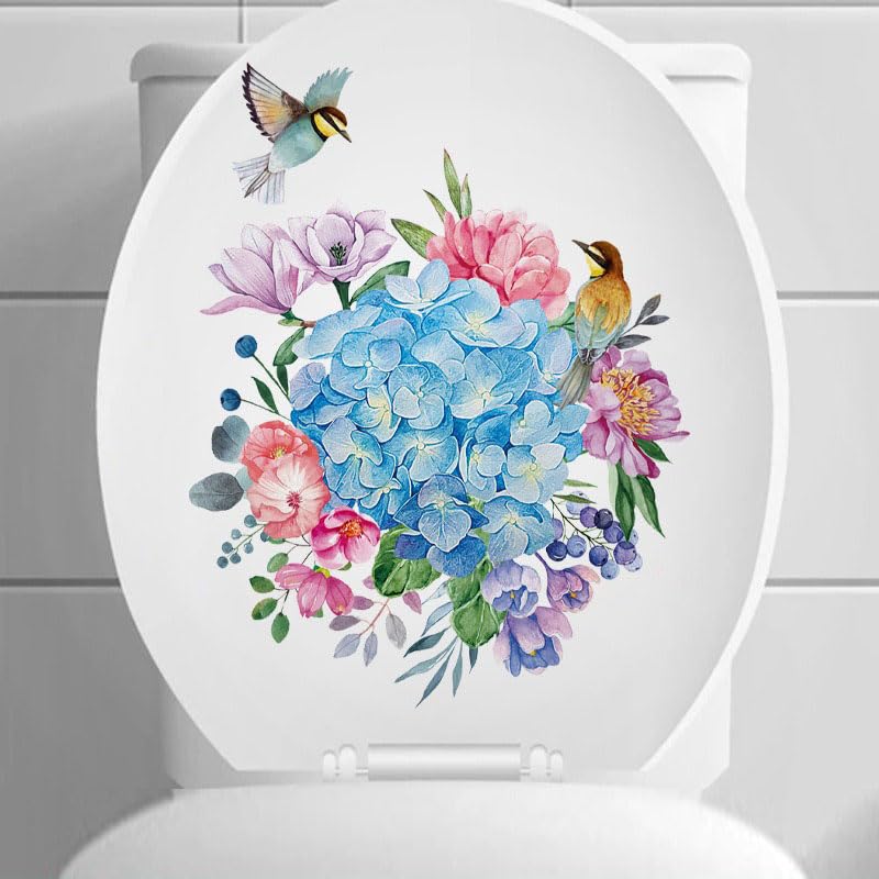 Stickers WC, stickers abattant de WC bambou orchidée - Art Déco Stickers