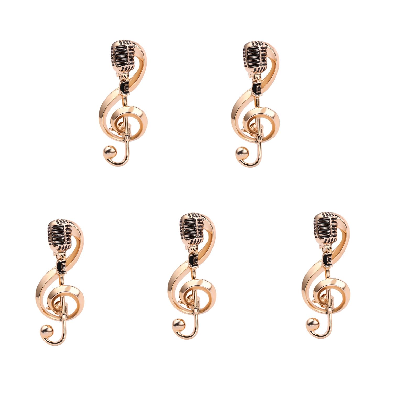 Microphone Music Note Brooch Rock Hip Pop Microphone Shape Brooches Pins Jewelry Elegant Music Notes Brooch Simple Accessories Gifts