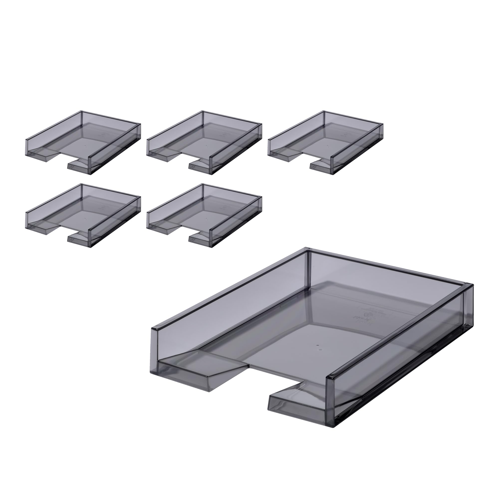 Like-it MX-20R Clear Desk Tray – Stackable A4 Organizer, Horizontal Style, Made In Japan (13.2x10.2x2.4 Inches) - View #4