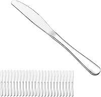 Vista 9 de Evanda Juego de cuchillos de mesa de acero inoxidable, 12 piezas, cuchillos de mantequilla, juego de cubiertos, juego de cubiertos, apto