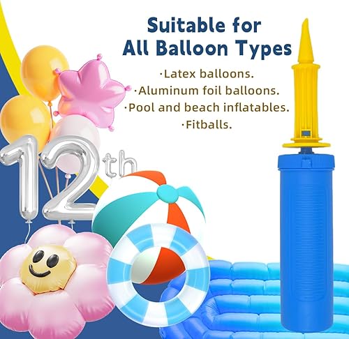 Miniatura 2 de Balloon Pump Handheld Two-Way Dual Action,Double-Way Air Intake Portable Manual Inflator for Balloons,Swimming Rings, Inflatable Toys, Party
