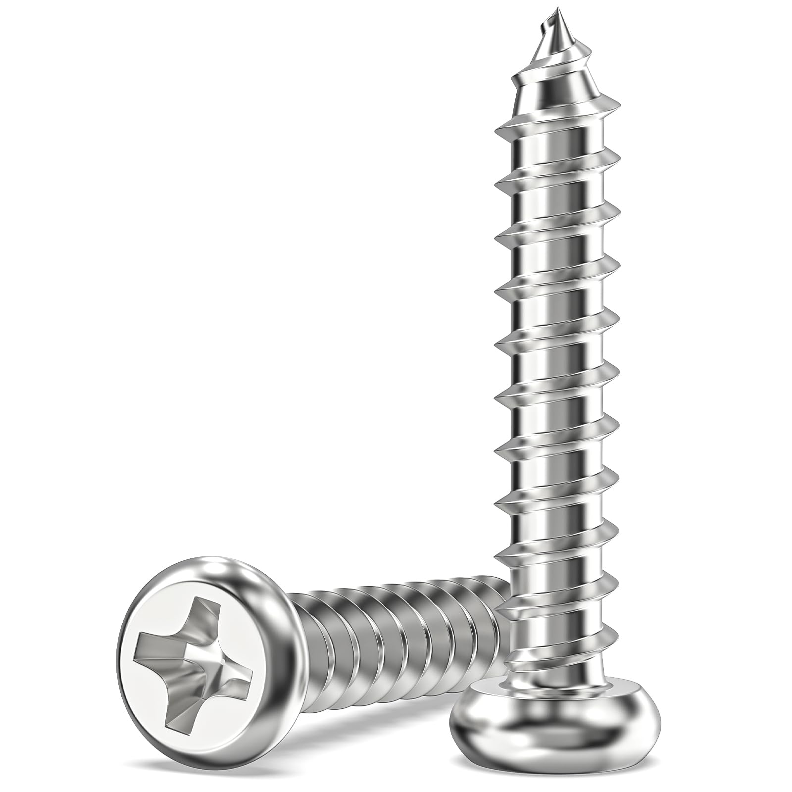 Valorada 100Pcs M3 Screws for Wood, Metal, Plastic, M3 x 16mm Button Head Self Tapping Screws, Phillips Drive, 304 Stainless Steel, Full Thread