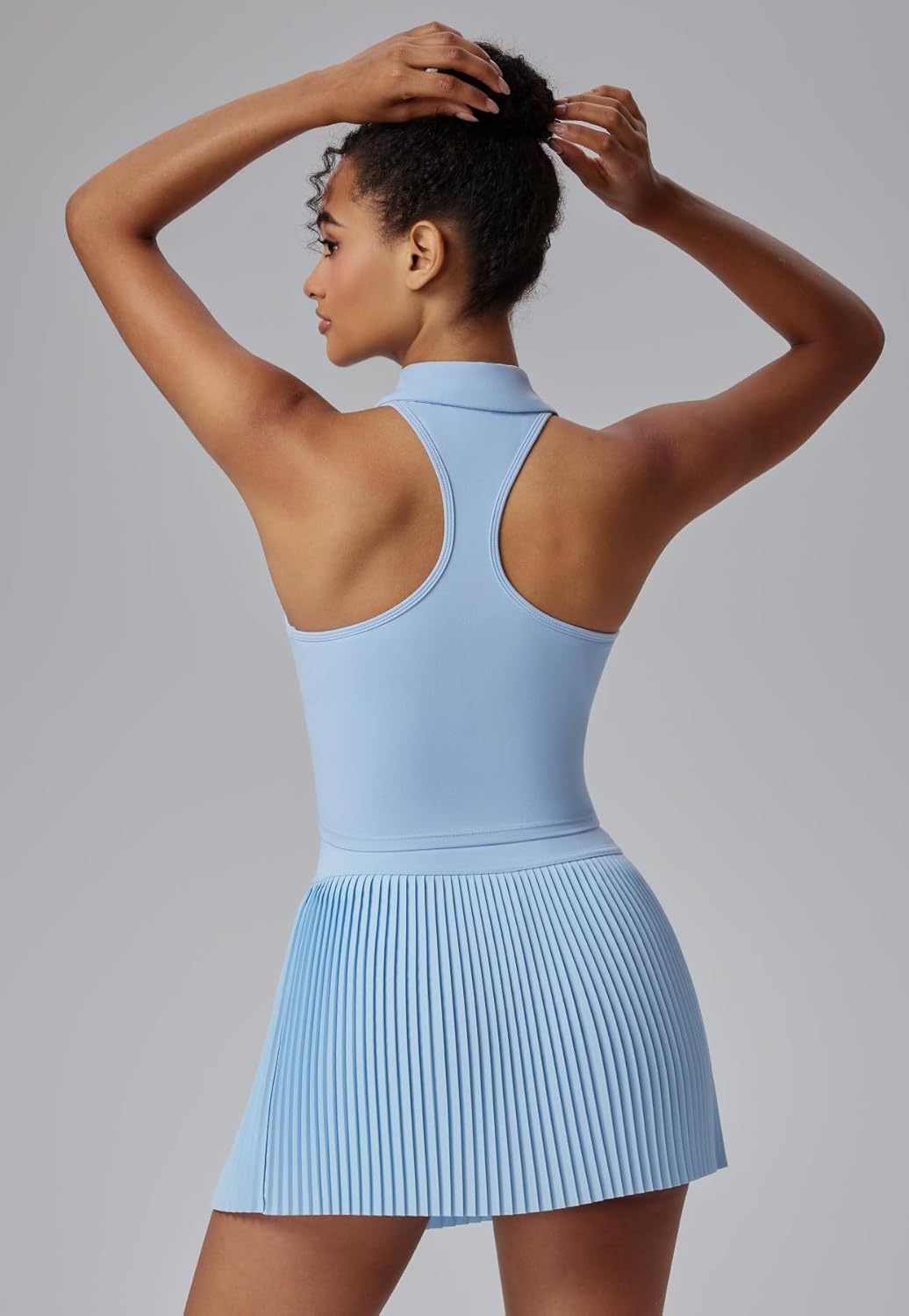 AFZ Women Pleated Tennis Skirt Set Two Piece Racerback Golf Outfits Pickleball Dresses with Shorts
