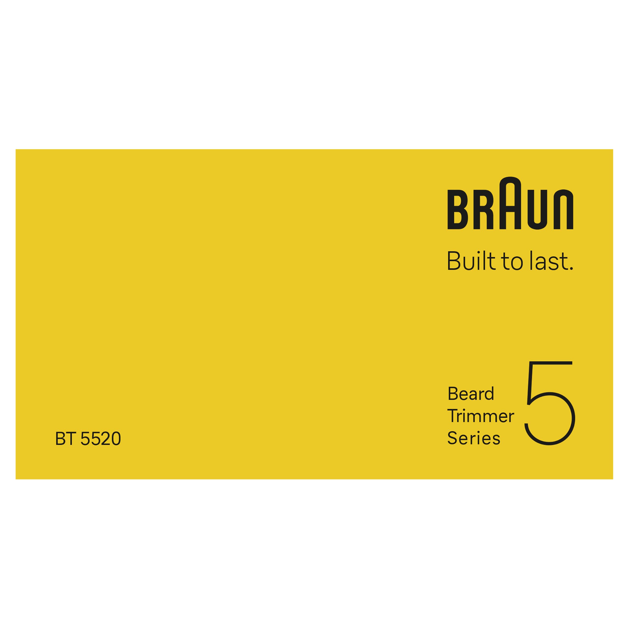 Braun - Cortador de barba serie 5, + 4 herramientas para crear su estilo, hoja ultrafina, 120 min de autonomía, 40 longitudes, impermeable, rueda de precisión y bloqueo, BT5520, negro