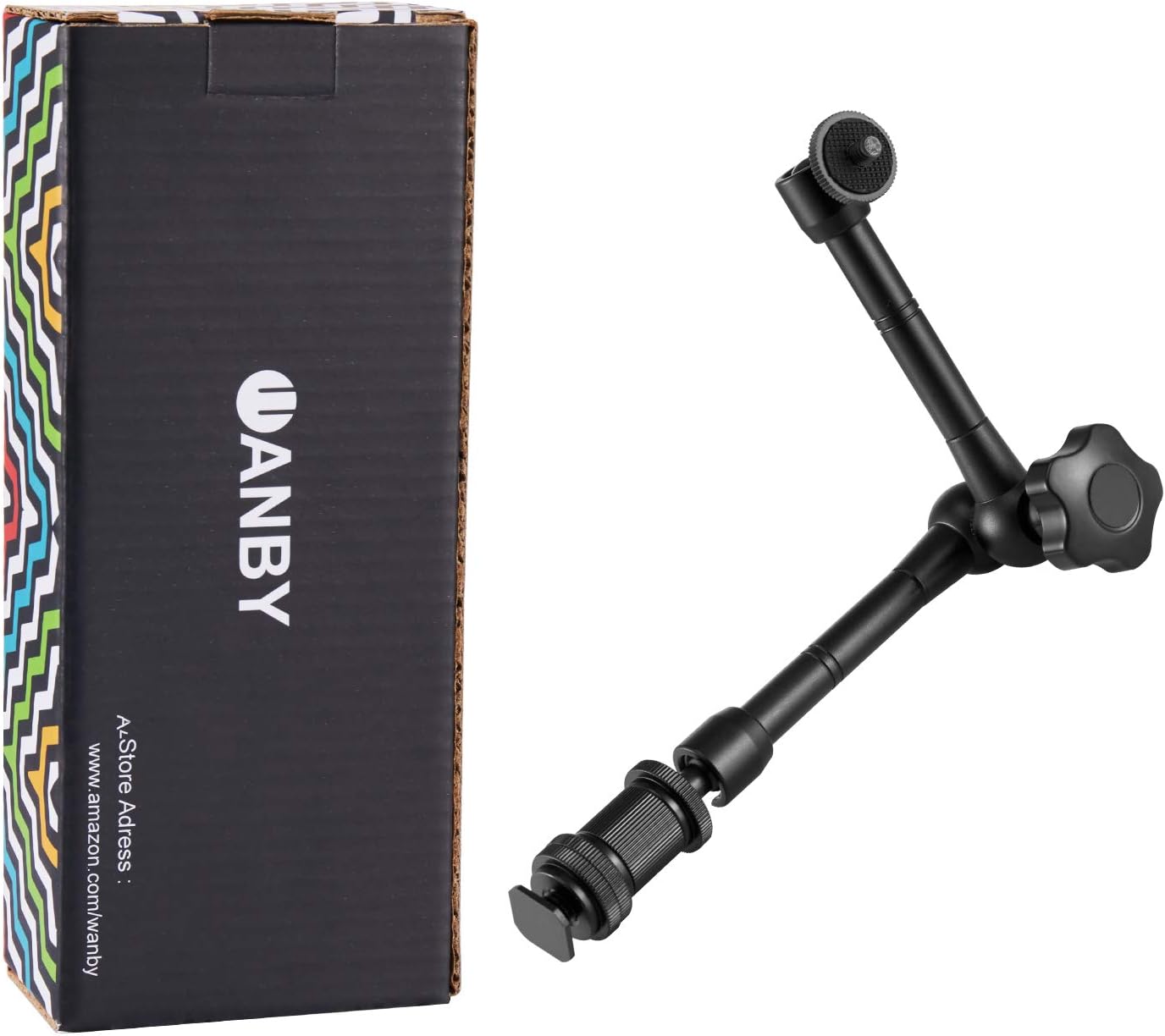 WANBY 11 Inch Articulating Friction Magic Arm Adjustable w/Hot Shoe Mount 1/4' Tripod Screw for DSLR Camera Rig, LCD Monitor, LED Lights, Flash Light (Arm)