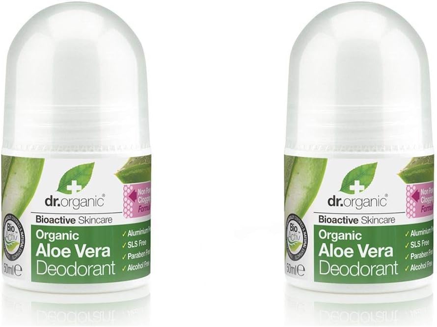 Aloe Vera Roll On Deodrant by Doctor Organic - 2 packs of 50ml (2 pack)