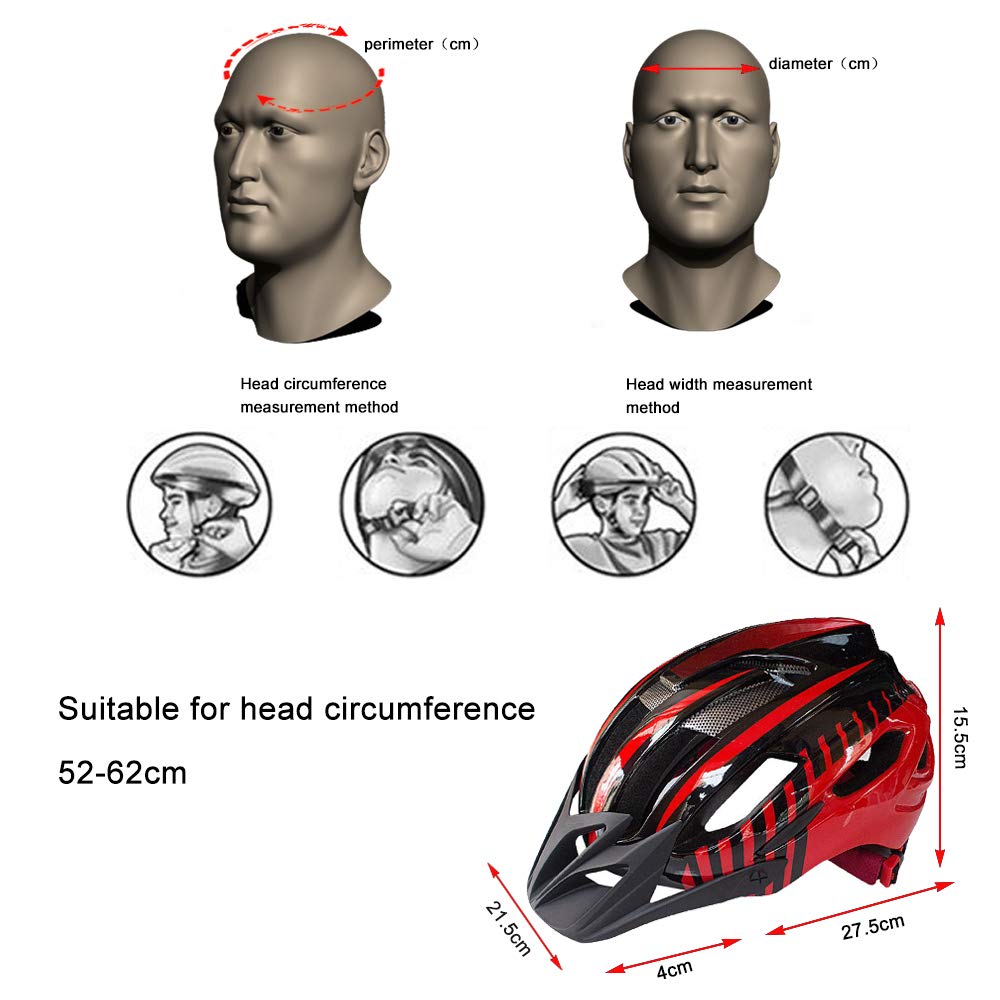 TOPCHANCES Kask rowerowy górski kask rowerowy ze światłem bezpieczeństwa, kask rowerowy hardshell superlekki regulowany rower szosowy w pełni ukształtowane kaski rowerowe dla mężczyzn kobiet
