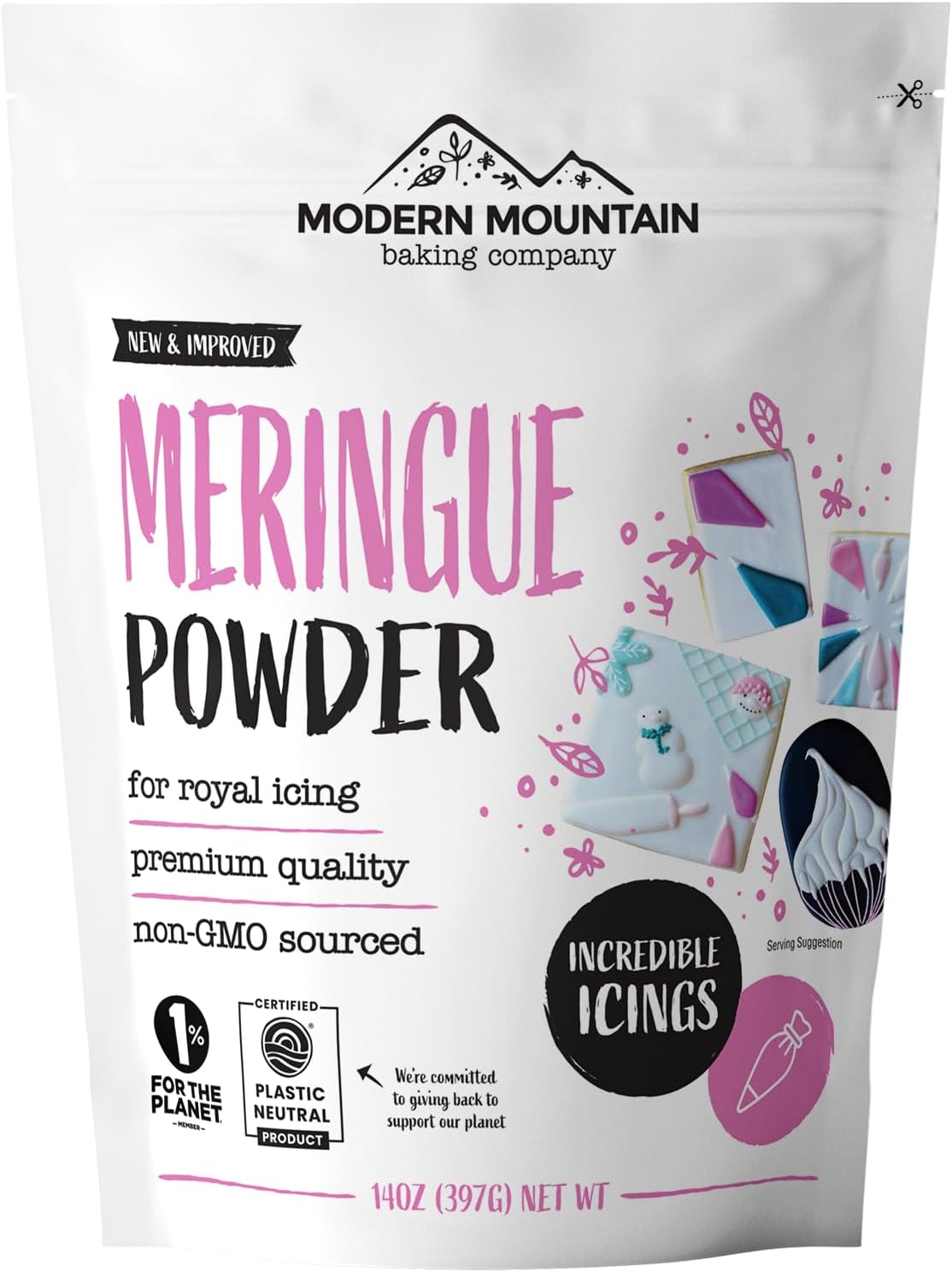 Meringue Powder (14oz) For Royal Icing, Premium Quality, High Egg White Formula, Create Incredible Royal Icing or Frosting for Sugar Cookies, Naturally Flavored, Verified Gluten Free, Non-GMO Sourced