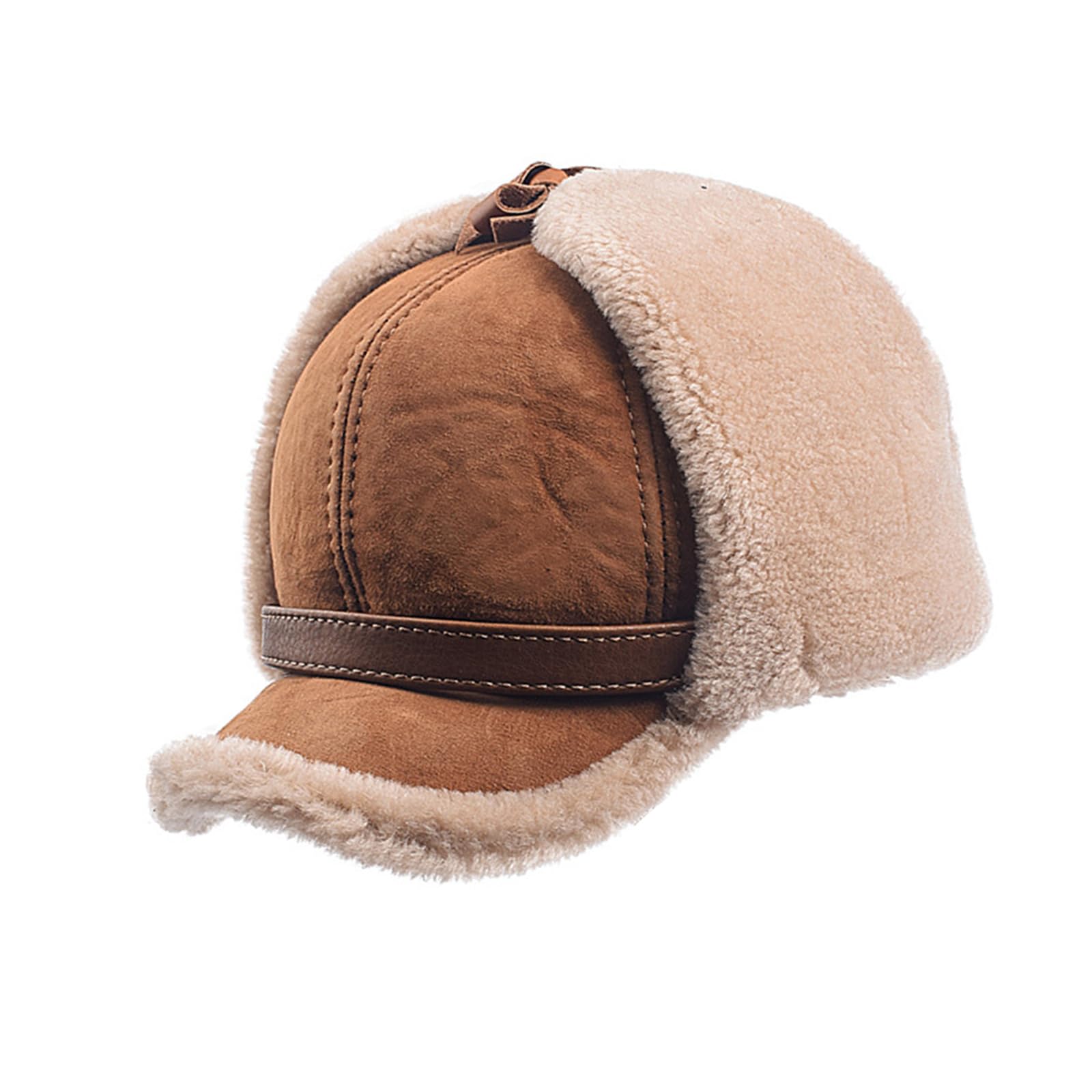 Gorras de lana térmica resistente al viento para adultos, de forro polar, de lana de oveja, gorra de béisbol para invierno, para ciclismo, transpirable, cálido, gorro deportivo