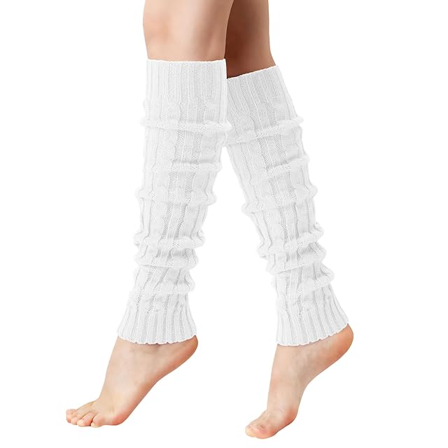 Pleneal Leg Warmers for Women - 1 2 3 Pairs Fashion Cable Knit Warm Leg Warmers 80s Accessories